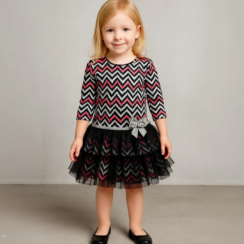 Nannette Girls Tutu Dress with Ruffle Skirt